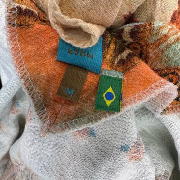 Farm Rio Aztec Tiered Ruffle Strappy Boho Beach Resort Sundress Womens Sz M - Picture 4 of 6